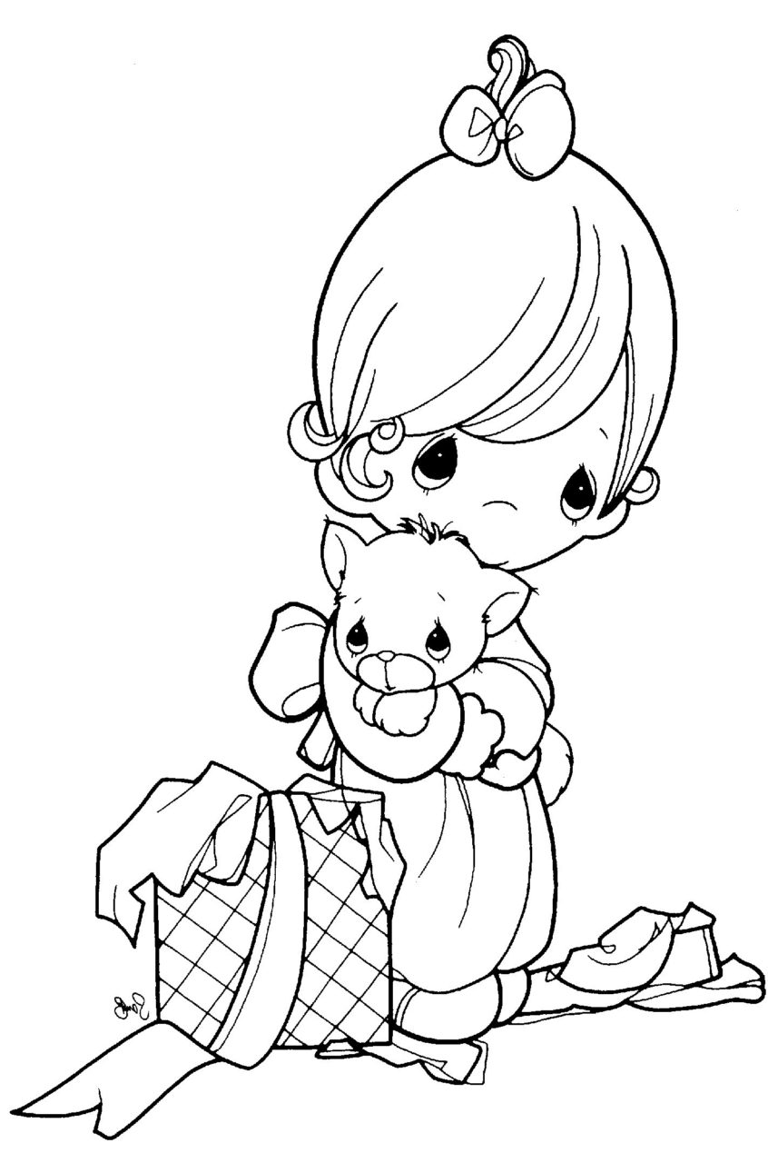 Dibujo de Niña y Perro Linda para Colorear y Imprimir