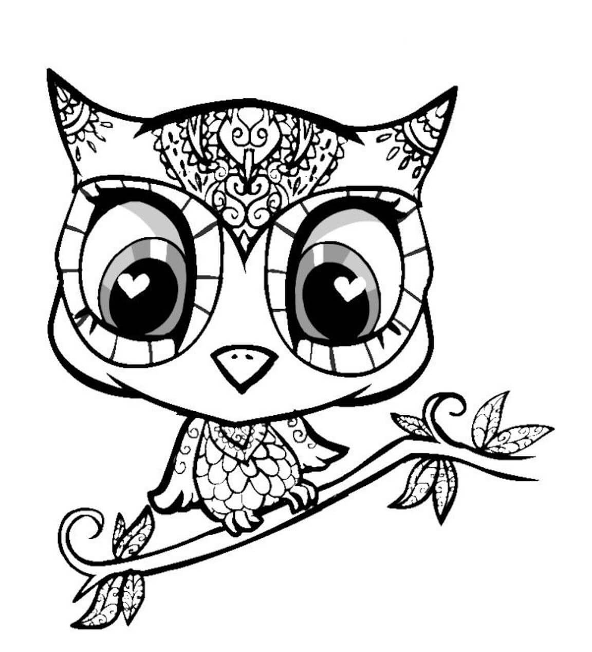 Dibujo de Animal Lindo Simple para Colorear y Imprimir