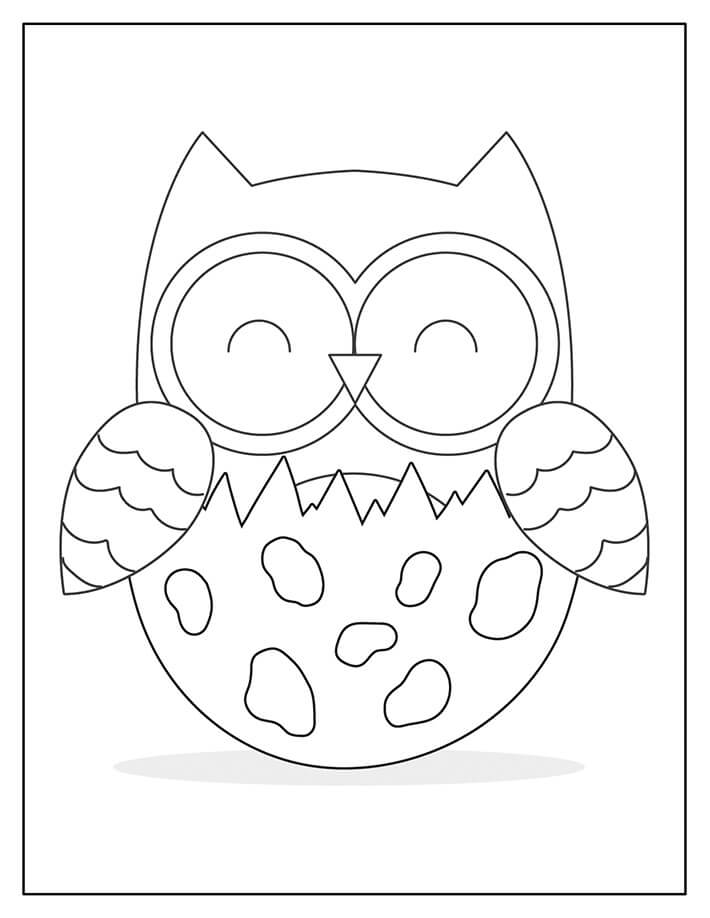 Dibujo de Búho Lindo para Colorear y Imprimir