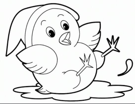 Dibujo de Lindo Chick Gracioso para Colorear y Imprimir