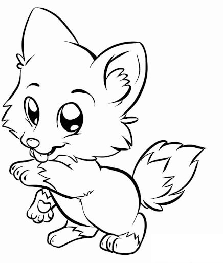 Dibujo de Lindo Zorro para Colorear y Imprimir