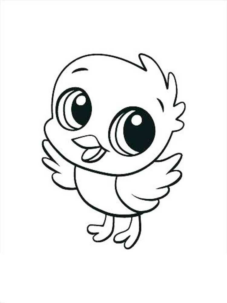 Dibujo de Polluelo Lindo para Colorear y Imprimir