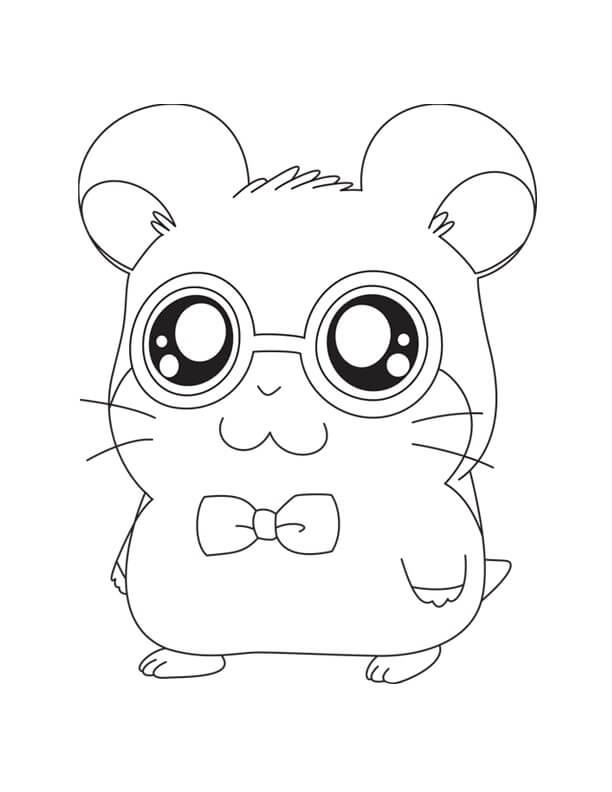 Dibujo de Ratón Lindo Sonriendo para Colorear y Imprimir