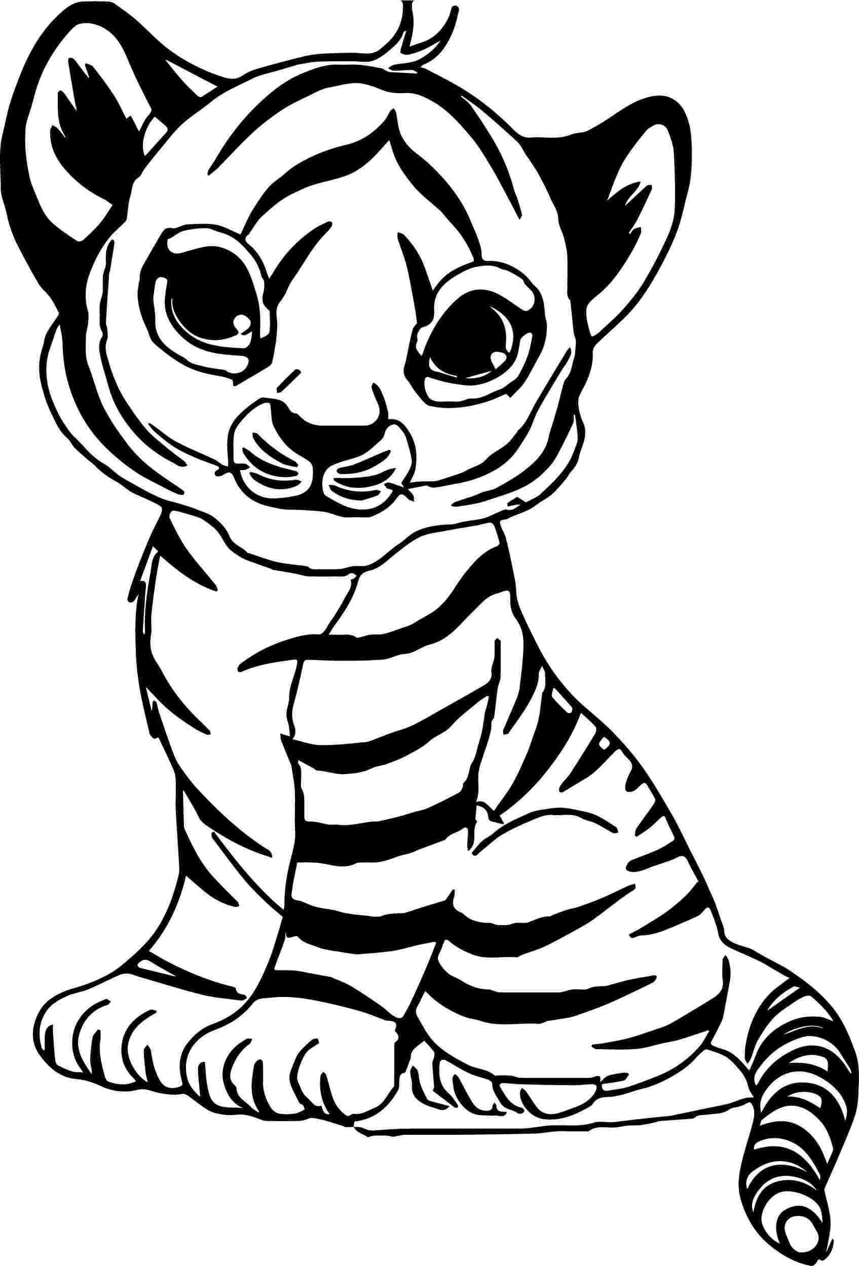 Dibujo de Tigre Lindo para Colorear y Imprimir