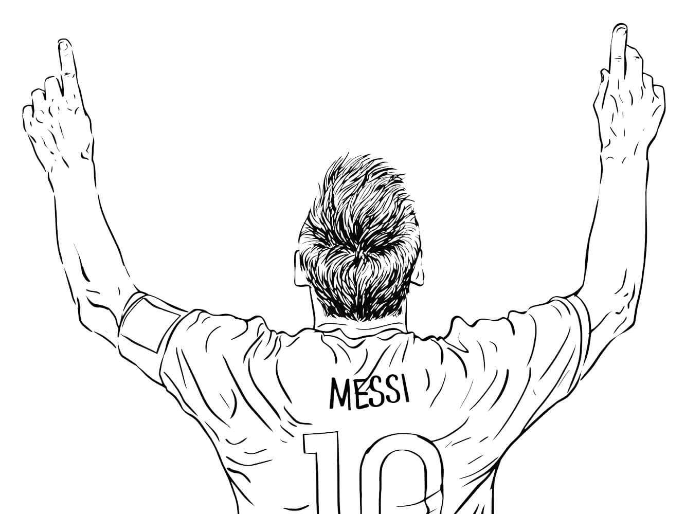 Dibujo de Basíco Lionel Messi para Colorear y Imprimir
