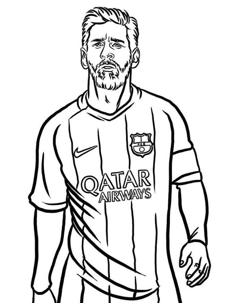 Dibujo de Retrato de Lionel Messi para Colorear y Imprimir