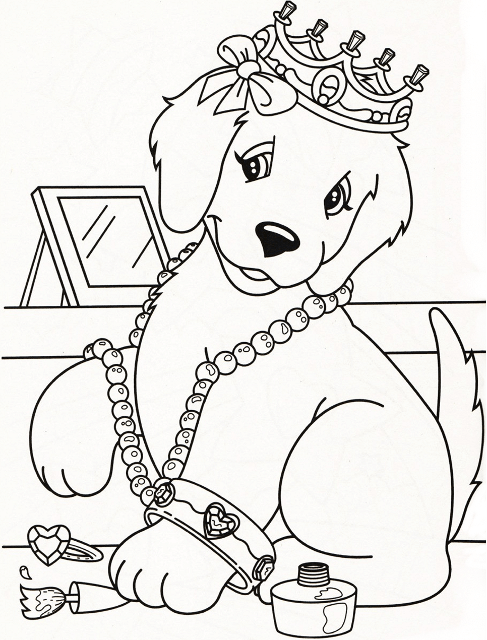 Dibujo de Perro de Caramelo Lisa Frank para Colorear y Imprimir