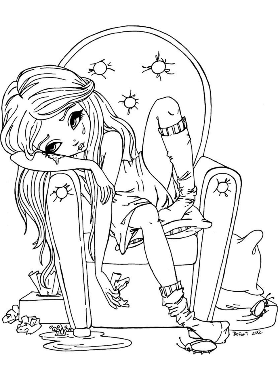 Dibujo de Triste Cafards para Colorear y Imprimir