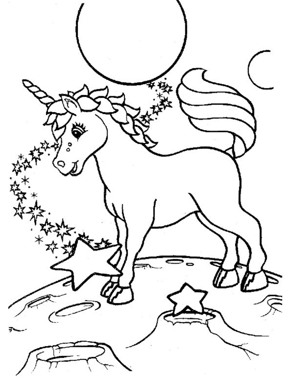 Dibujo de Unicornio En Lisa Frank para Colorear y Imprimir