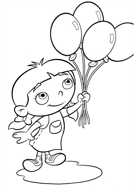 Dibujo de Annie Con Globos para Colorear y Imprimir