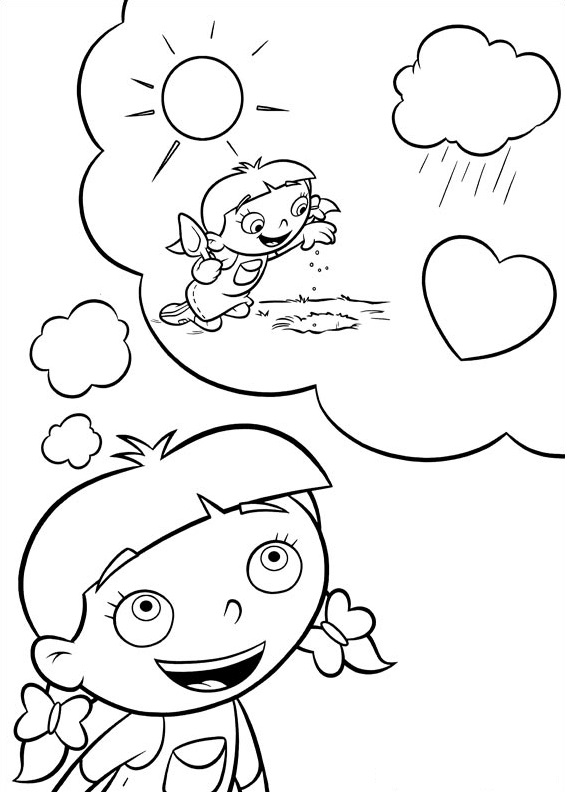 Dibujo de Annie Está Pensando para Colorear y Imprimir