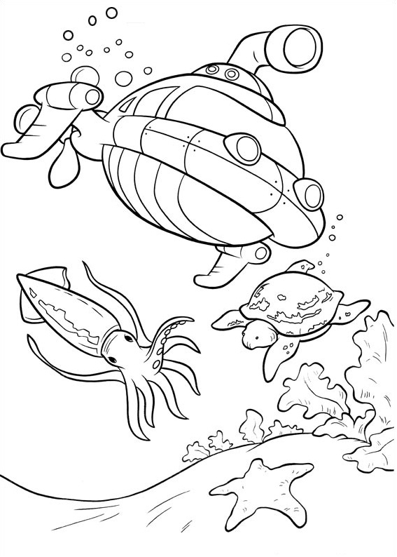 Dibujo de Cohete Submarino para Colorear y Imprimir