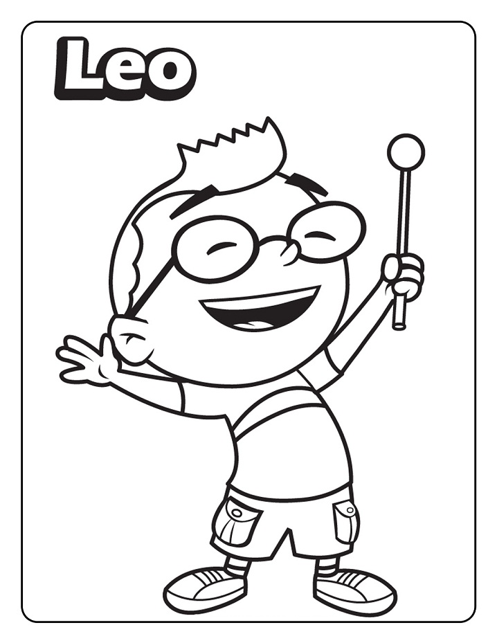 Dibujo de Leo Sonriendo para Colorear y Imprimir