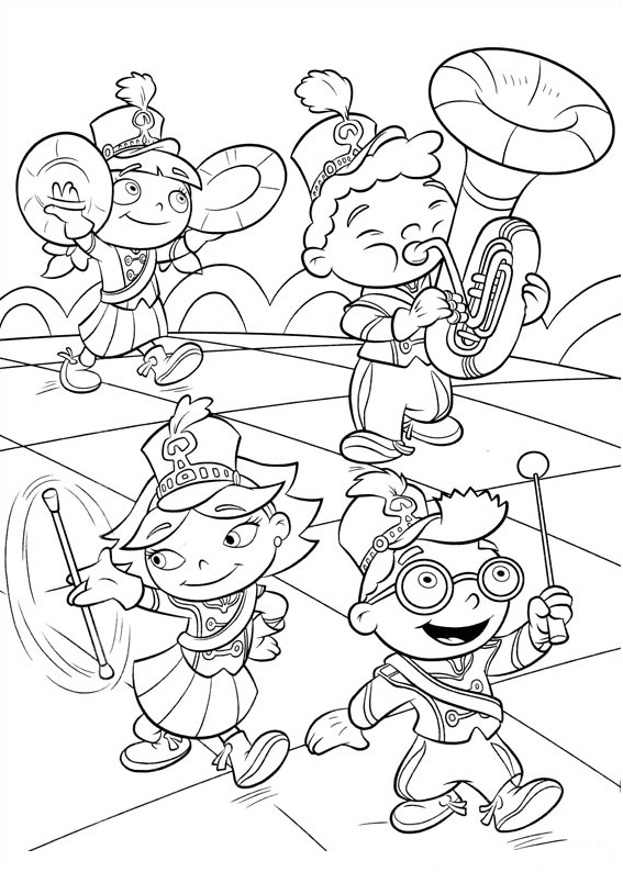 Dibujo de Pequeños Einsteins para Colorear y Imprimir