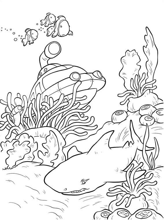 Dibujo de Roket Bajo El Mar para Colorear y Imprimir