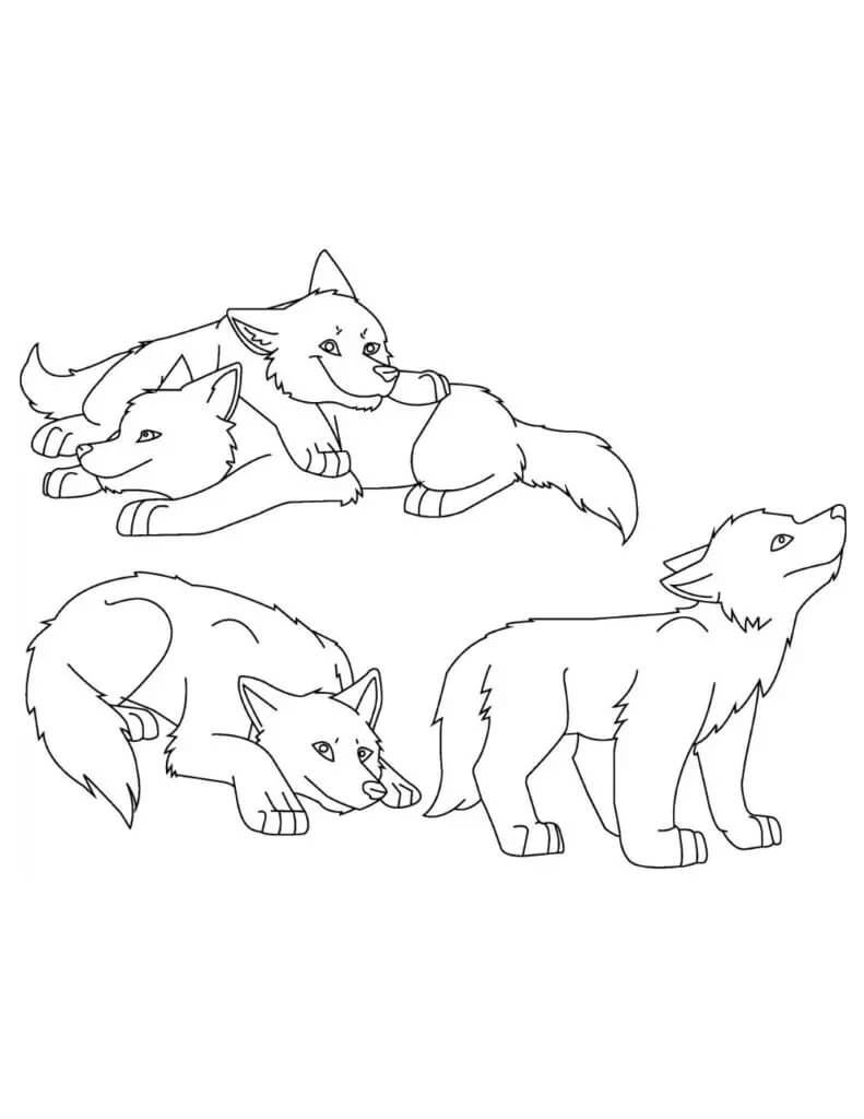 cuatro pequeno lobo