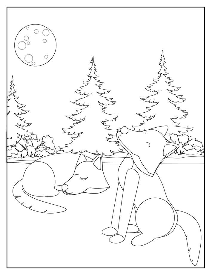 dibujos animados dos lobos