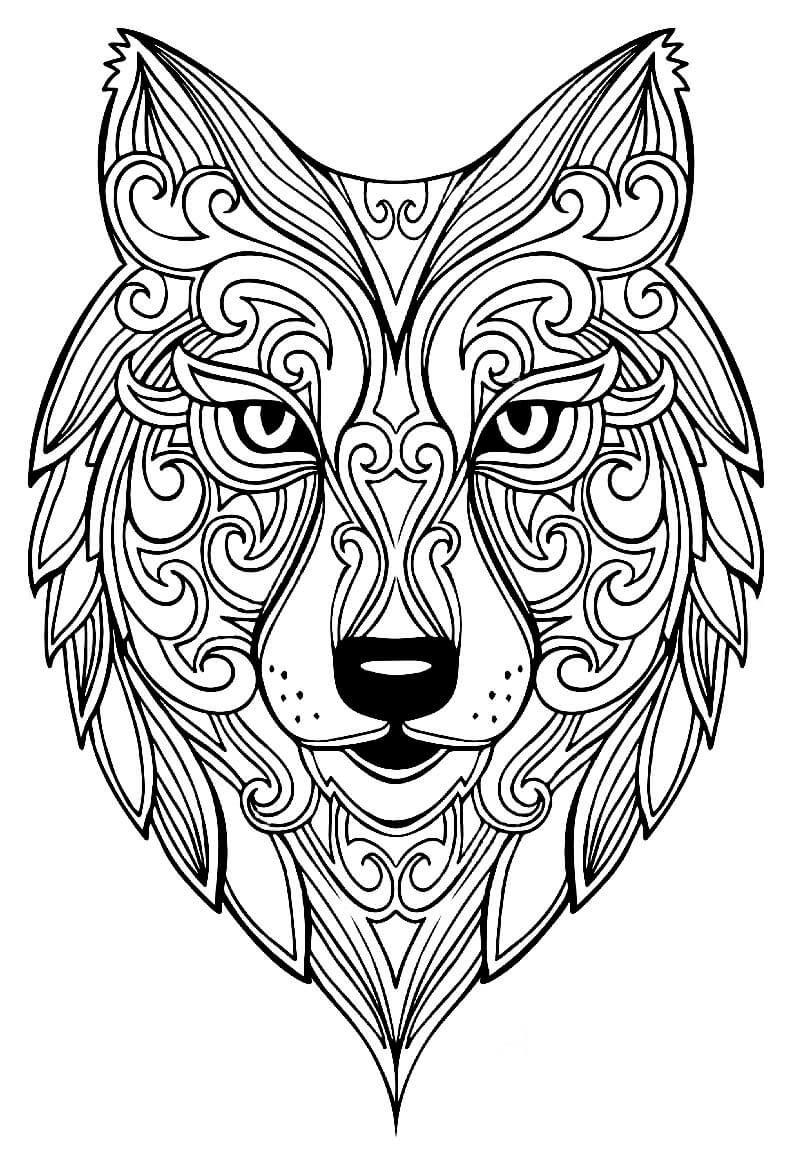 mandala de cabeza de lobo
