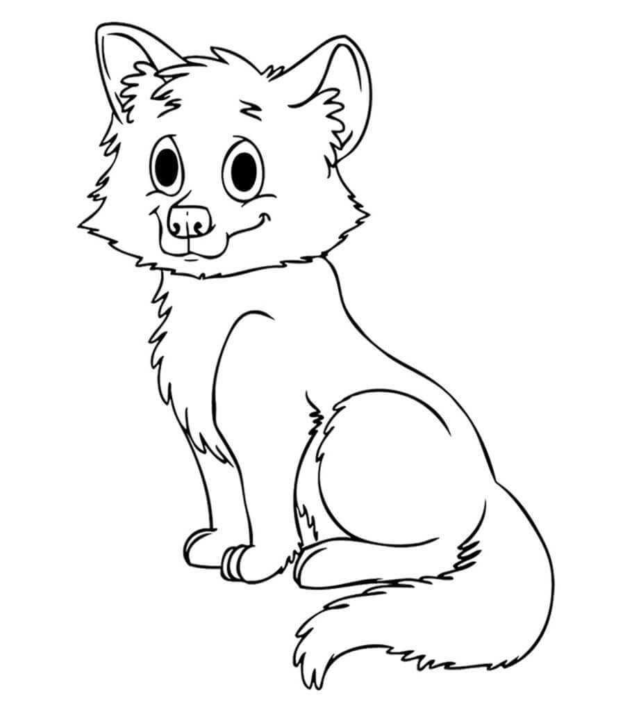 pequeno lobo sonriente
