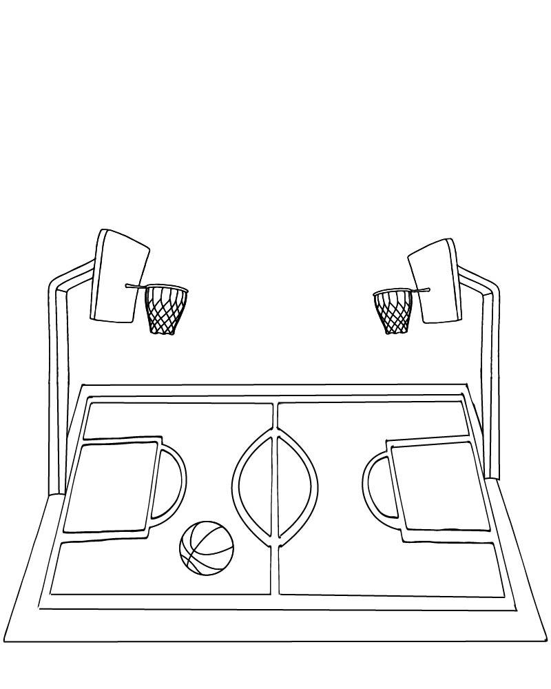 Dibujo de Basketball Court Coloring Page para Colorear y Imprimir
