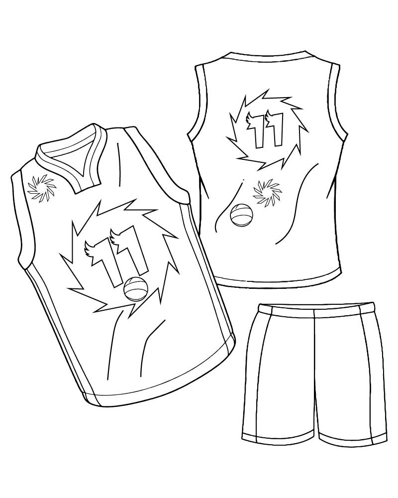 Dibujo de Basketball Jersey Coloring Page para Colorear y Imprimir