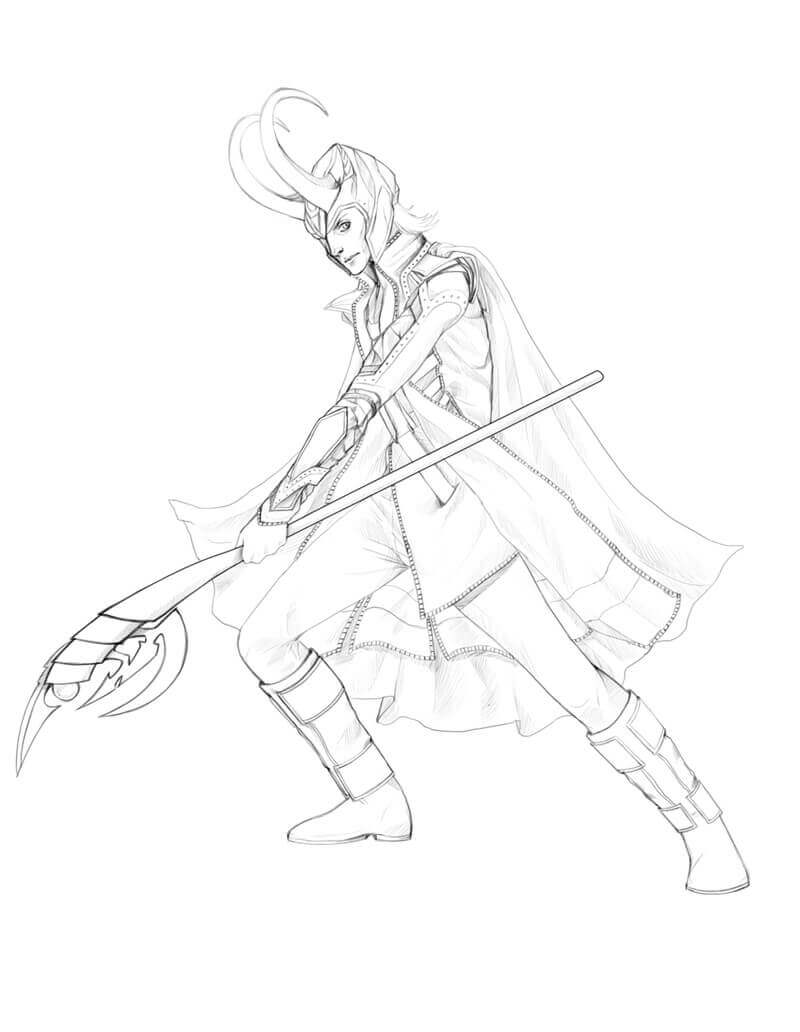 Loki para Colorear
