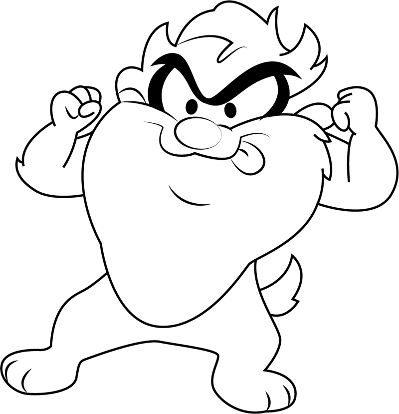 Dibujo de Bebé Fresco Taz para Colorear y Imprimir