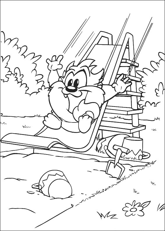 Dibujo de Bebé Taz Deslizamiento para Colorear y Imprimir