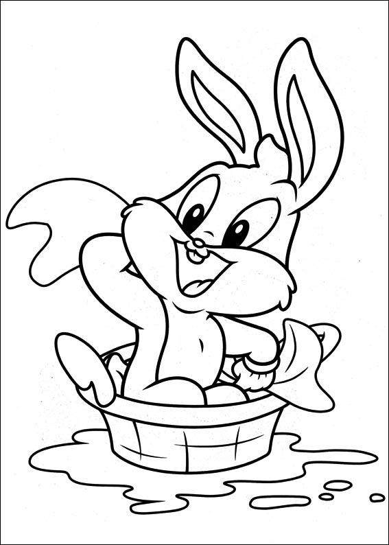 Dibujo de Bichos Del Bebé Tomando Una Ducha para Colorear y Imprimir