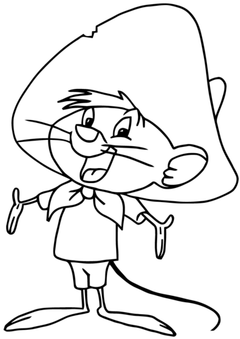 Dibujo de ¡Feliz Speedy Gonzales para Colorear y Imprimir