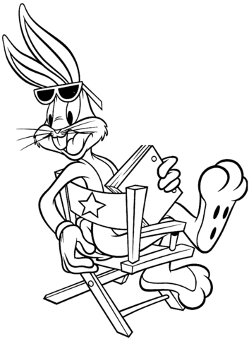 Dibujo de Libro de Explotación de Bugs Bunny para Colorear y Imprimir