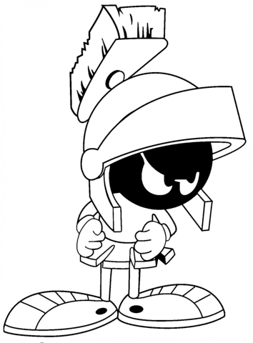 Dibujo de Marvin El Marciano Enojado para Colorear y Imprimir