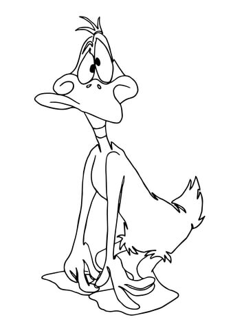 Dibujo de Pato Lucas Confundido para Colorear y Imprimir