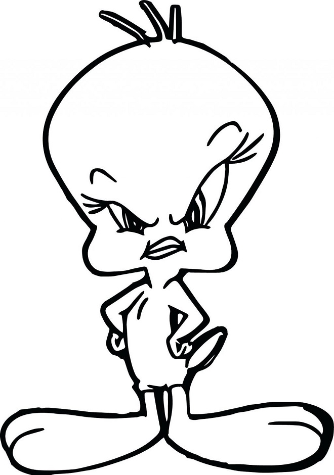 Dibujo de Piolín Enojado para Colorear y Imprimir