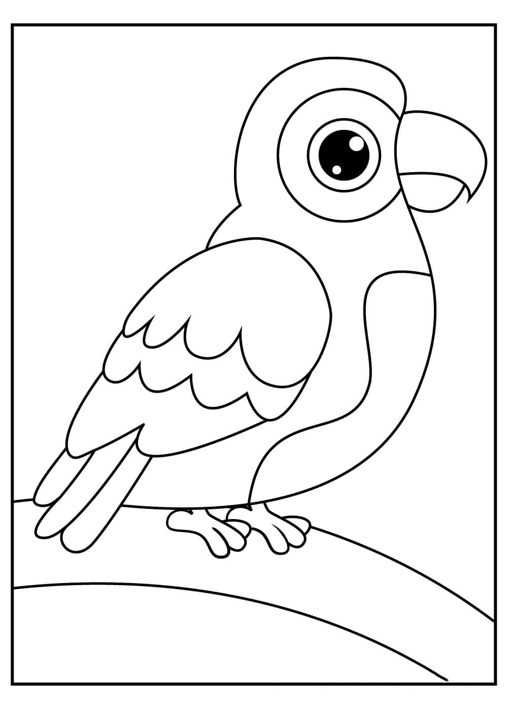 dibujo bebe loro para colorear