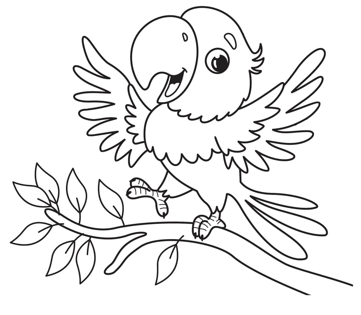 dibujo buen loro para colorear