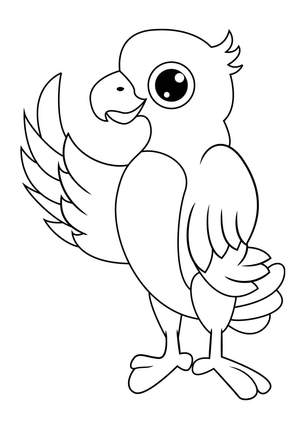 dibujo loro decir hola para colorear