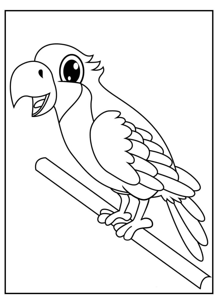 Dibujo Loro Feliz Para Colorear