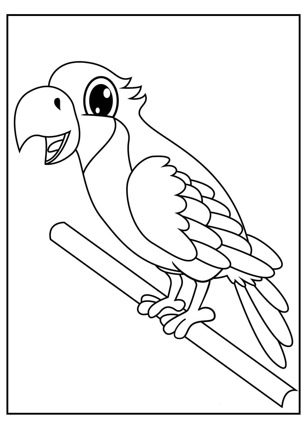 dibujo loro feliz para colorear