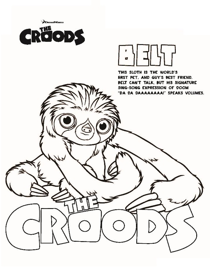 Dibujo de Cinturon de Los Croods para Colorear y Imprimir