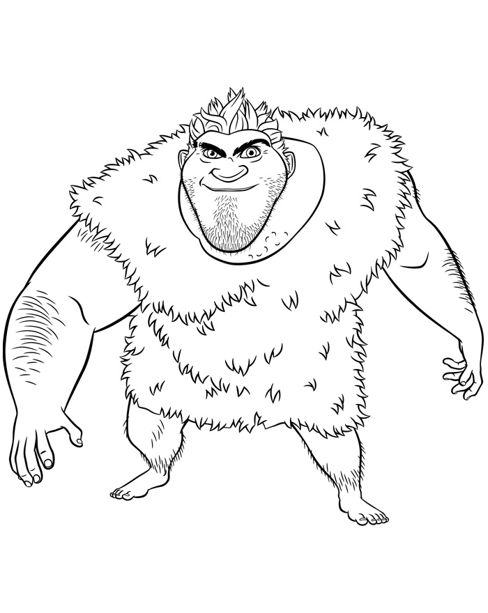 Dibujo de Grug Croods para Colorear y Imprimir