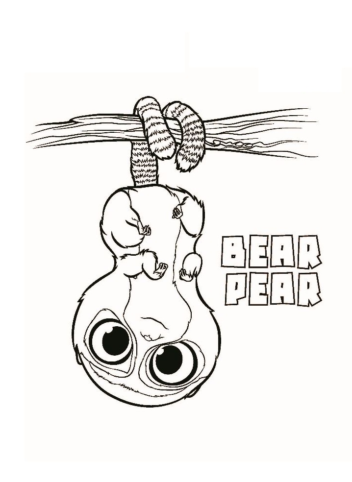 Dibujo de Oso Pera para Colorear y Imprimir