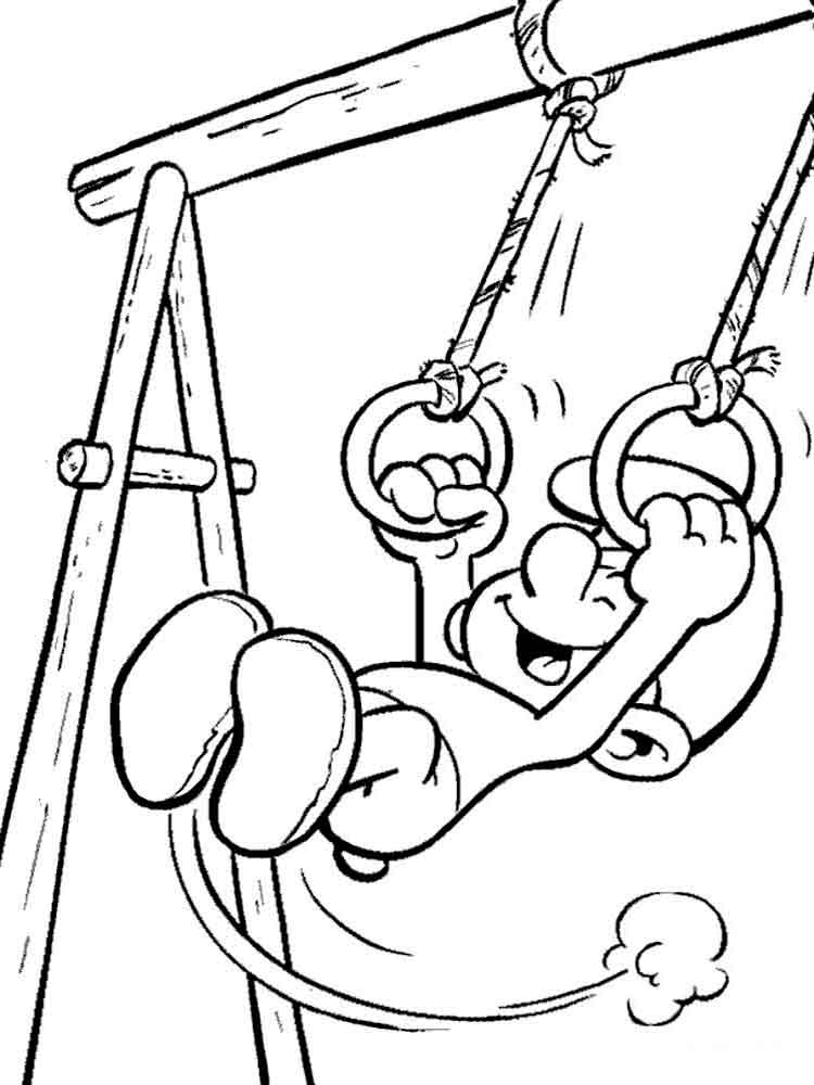 Dibujo de Pitufo Balance Ndose para Colorear y Imprimir