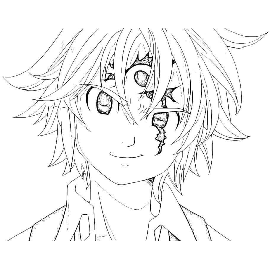 Dibujo de Meliodas para Colorear y Imprimir