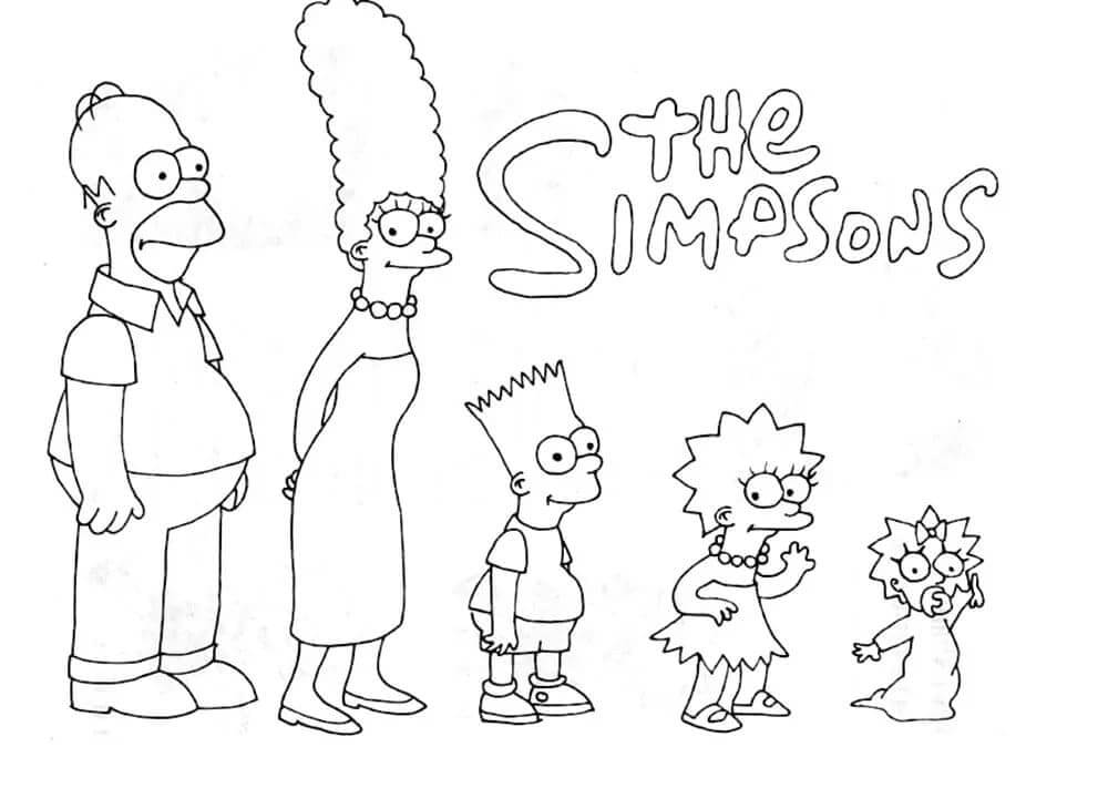 Dibujo de Los Simpsons Lindos para Colorear y Imprimir