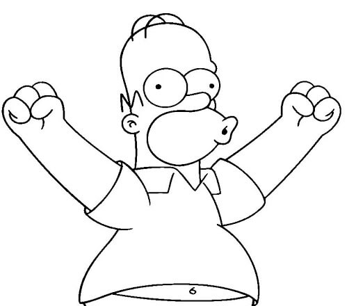 Dibujo de Padre de Los Simpson para Colorear y Imprimir