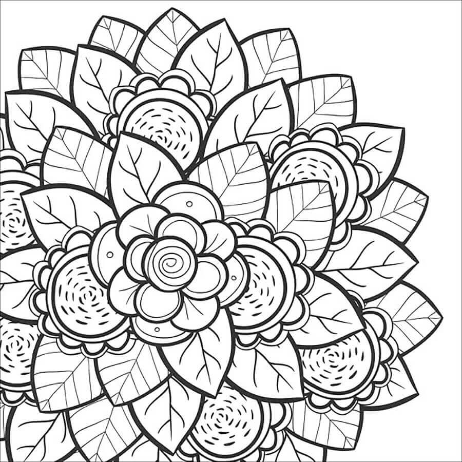 Dibujo de Mindfulness Con Loto para Colorear y Imprimir