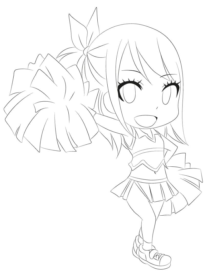 Dibujo de Chibi Lucy Heartfilia Divertido para Colorear y Imprimir