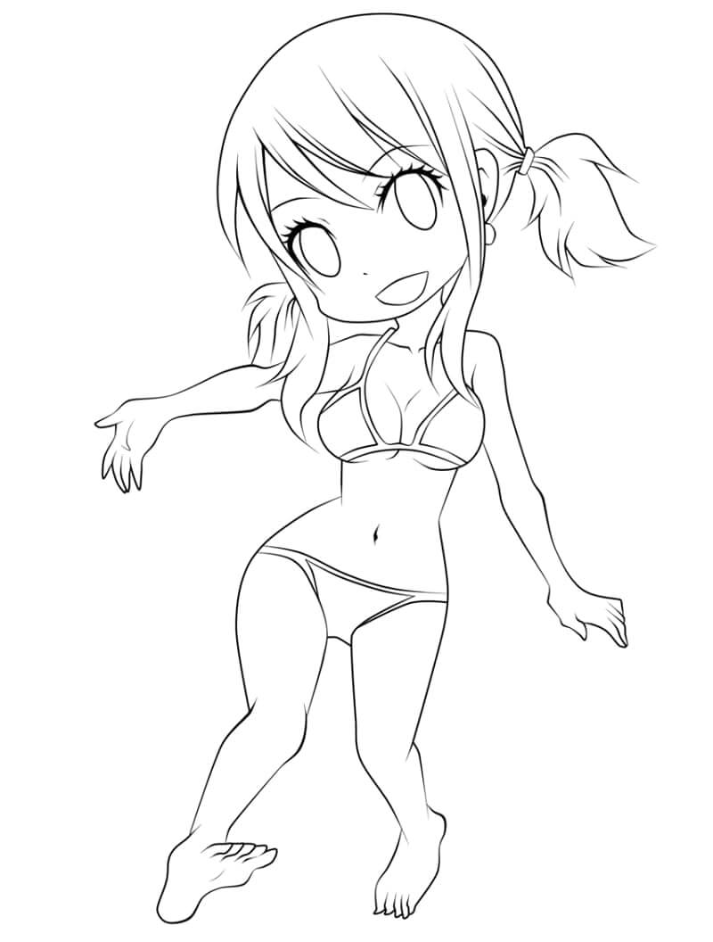 Dibujo de Chibi Lucy Heartfilia para Colorear y Imprimir