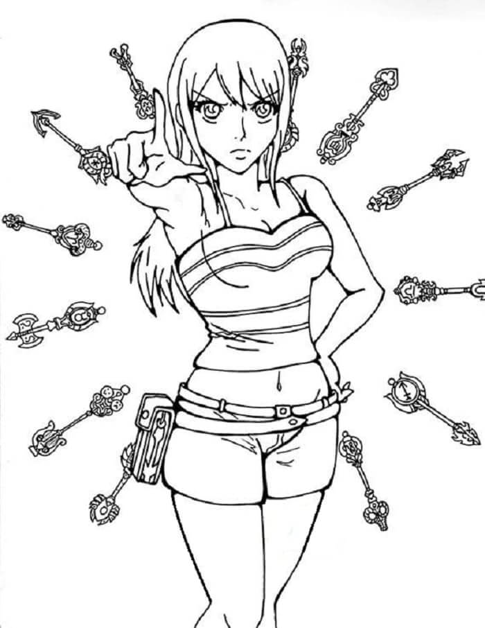 Dibujo de Impresionante Lucy Heartfilia para Colorear y Imprimir